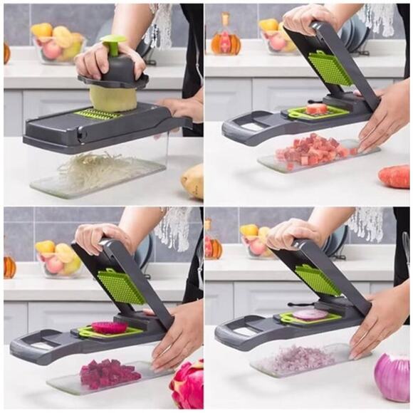 12 In 1 Vegetable Salad Fruit Peeler Cutter Slicer Dicer Chopper Kitchen Tools - Picture 2 of 3